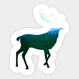 Stag Deer Buck King of the Forest - Green Sticker